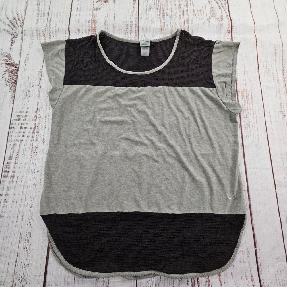 Champion C9 Gray Colorblock Rayon Performance T-Shirt Women's L